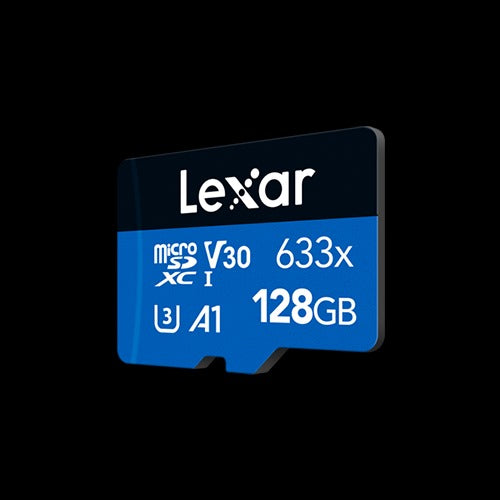 Lexar® High-Performance 128GB 633x microSDHC™/microSDXC™ UHS-I Memory Card BLUE Series