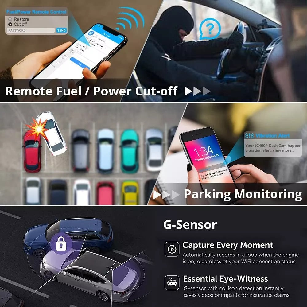 JIMIIOT JC400P Integrated Dual-Channel DashCam(1Year Subscription Free)