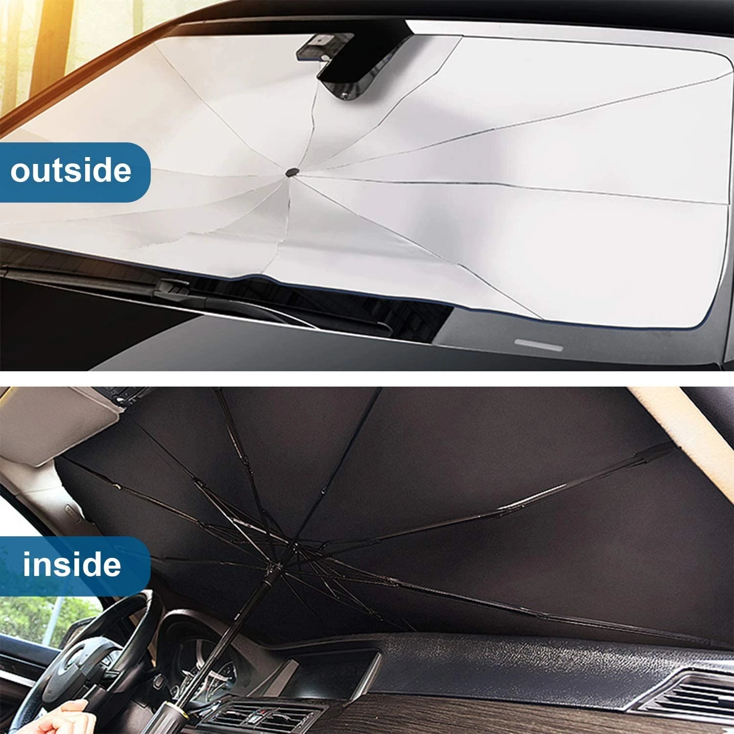 Windshield Car Umbrella Sunshade-مظلة للسيارة على الزجاج الأمامي-Auto-Emporio-Kuwait.0