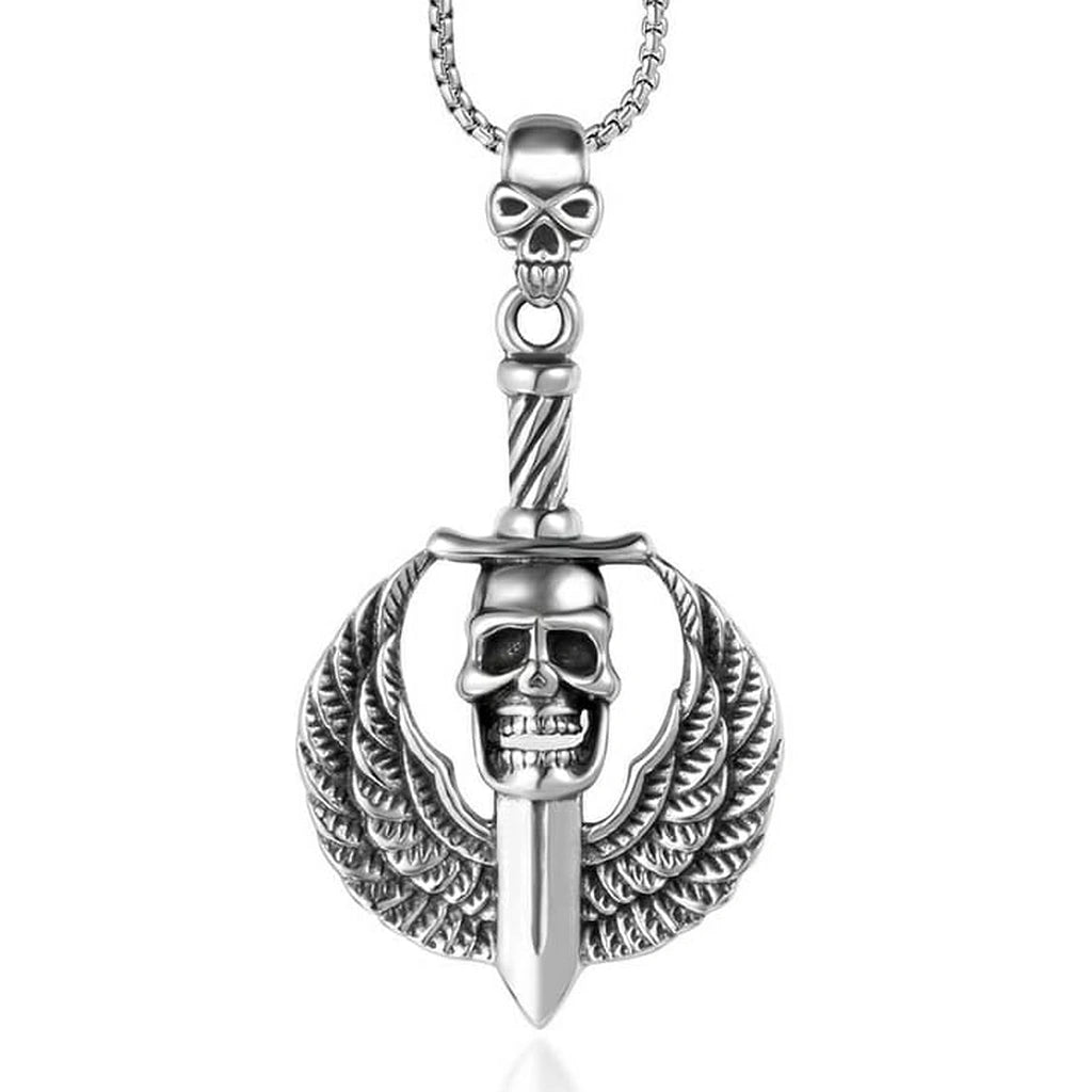 Winged Skull Sword Pendant-قلادة السيف الجمجمة المجنحة-Auto-Emporio-Kuwait.0