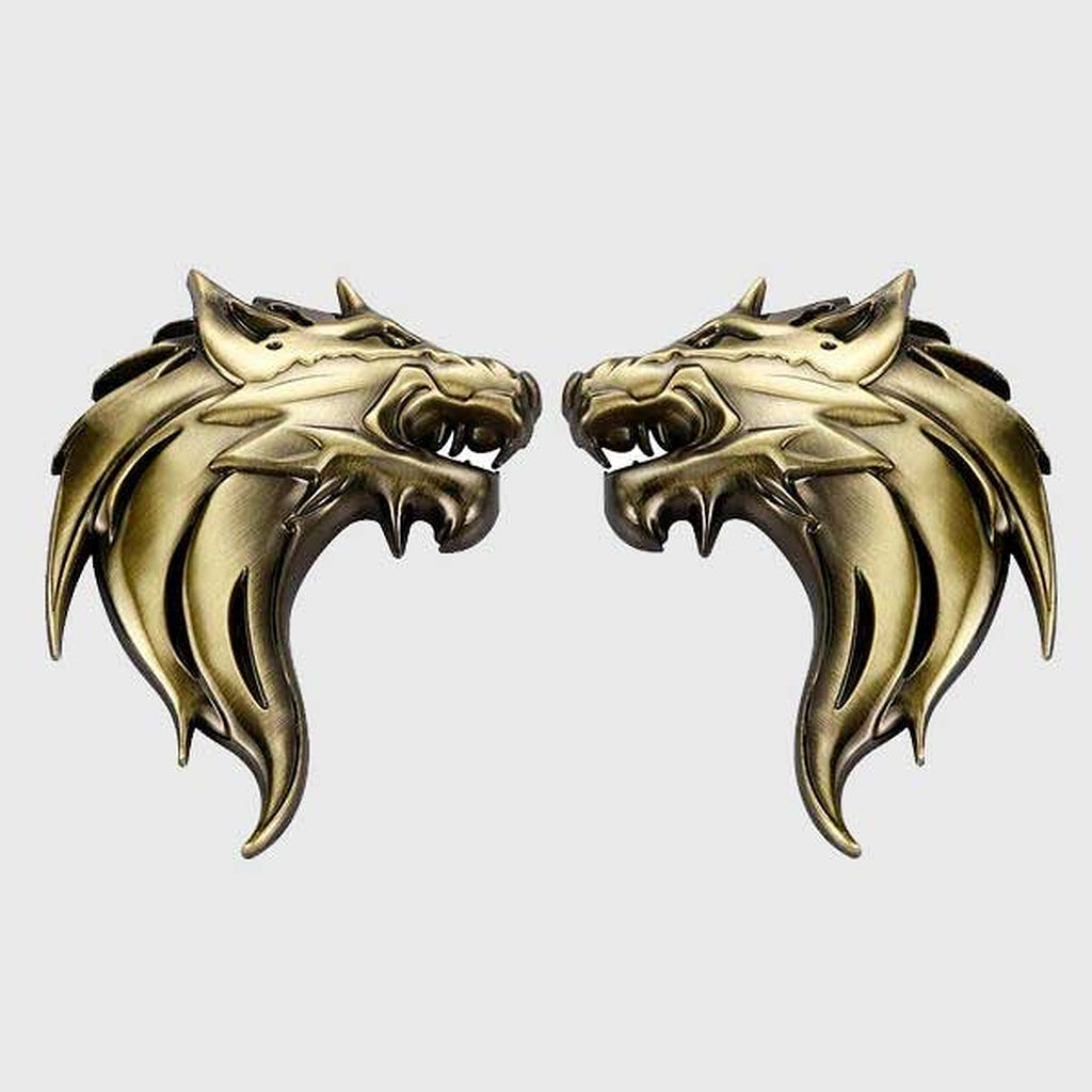 Wolf 3D Car Badge Sticker (Set of 2)-ملصق شارة سيارة وولف ثلاثي الأبعاد (مجموعة من قطعتين)-Auto-Emporio-Kuwait.0