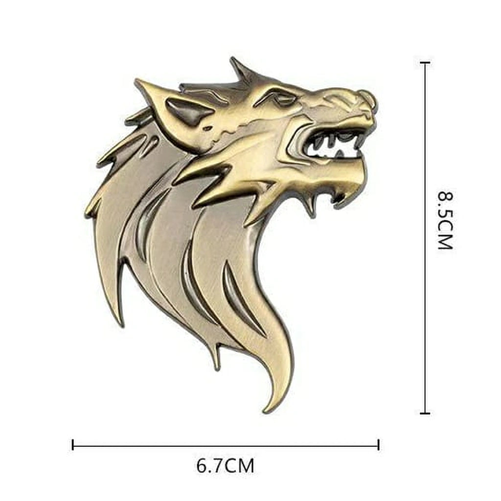 Wolf 3D Car Badge Sticker (Set of 2)-ملصق شارة سيارة وولف ثلاثي الأبعاد (مجموعة من قطعتين)-Auto-Emporio-Kuwait.0