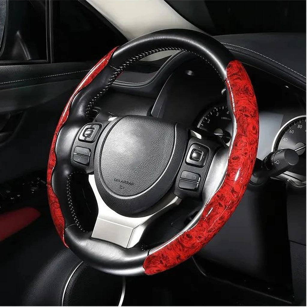 Wooden Grip Steering Wheel Covers-أغطية عجلة القيادة بمقبض خشبي-Auto-Emporio-Kuwait.0