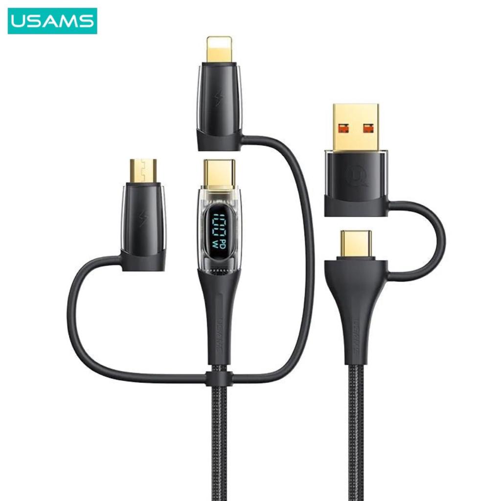 USAMS PD100W 6in1 Fast Charging & Data Cable with Led Display