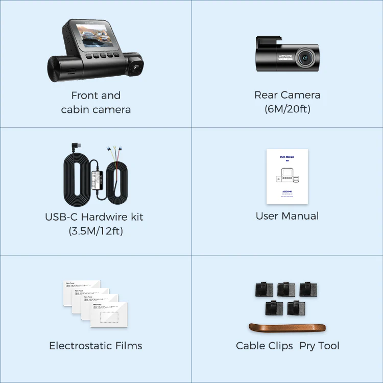 AZDOME S58 4G LTE 3CH Dash Cam with 2.4" IPS screen