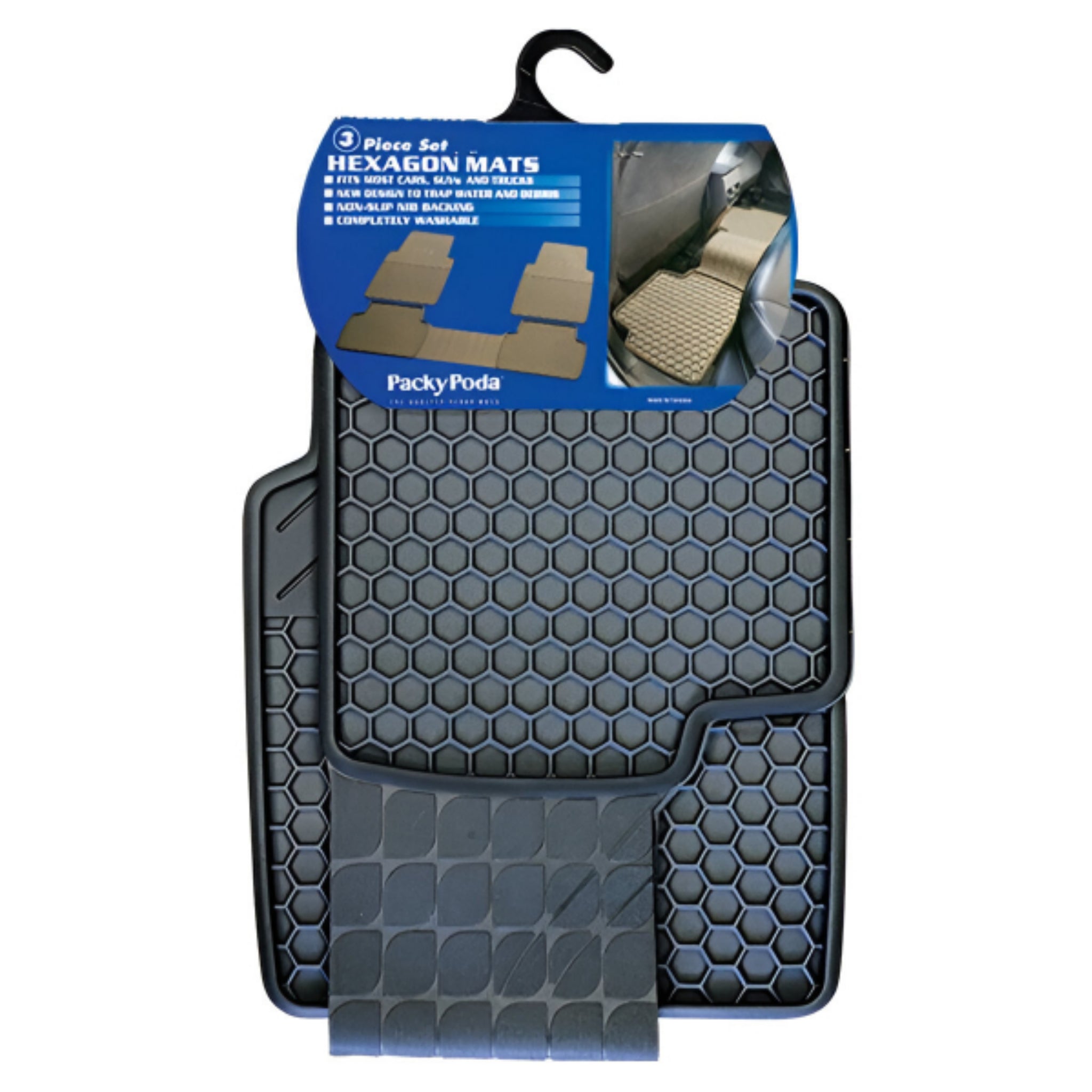 سجادات سيارة Packy Poda، 3 قطع (صنع في تايوان) 2