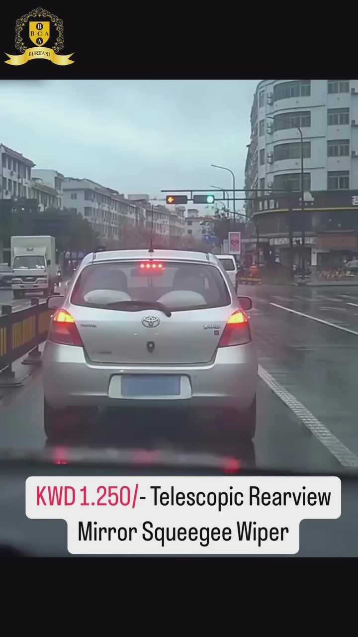 Telescopic Rearview Mirror Squeegee Metal Wiper 11