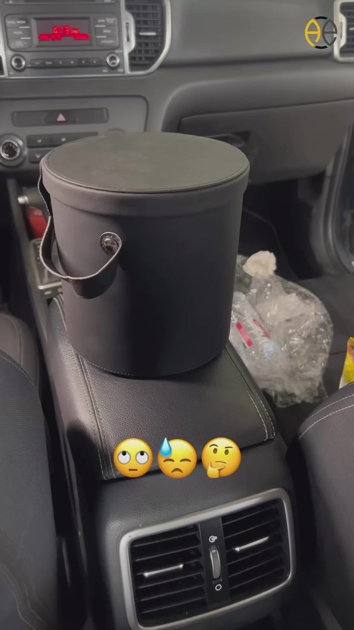 PU Leather Trash Can Organizer Waterproof Storage Box with Lid