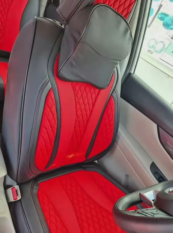 أغطية مقاعد جلدية أنيقة (مجموعة من 5 قطع)