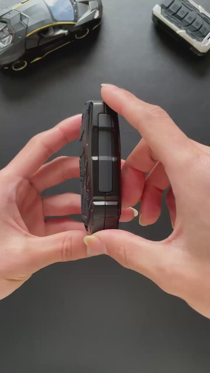 غطاء مفتاح التحكم عن بعد CHANGAN المصنوع من سبائك الزنك مع سلسلتي مفاتيح - أسود