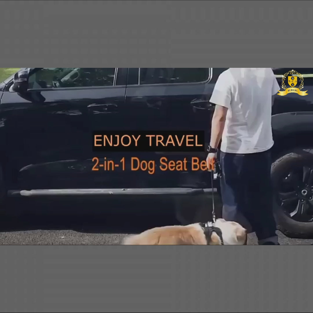 Adjustable Pet Safety Restraint with Car Seat Belt clip/Headrest Harness