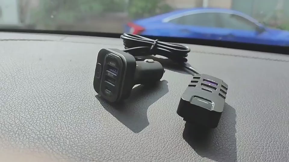 6 Ports USB C Fast Car Charger 66W Adapter QC3.0