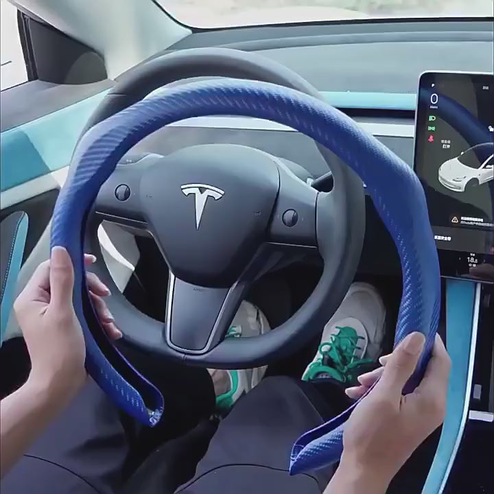 أغطية عجلة القيادة المصنوعة من ألياف الكربون على شكل حرف D/O 15