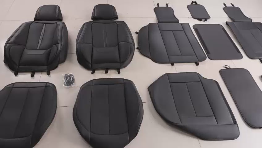أغطية مقاعد جلدية أنيقة (مجموعة من 5 قطع)