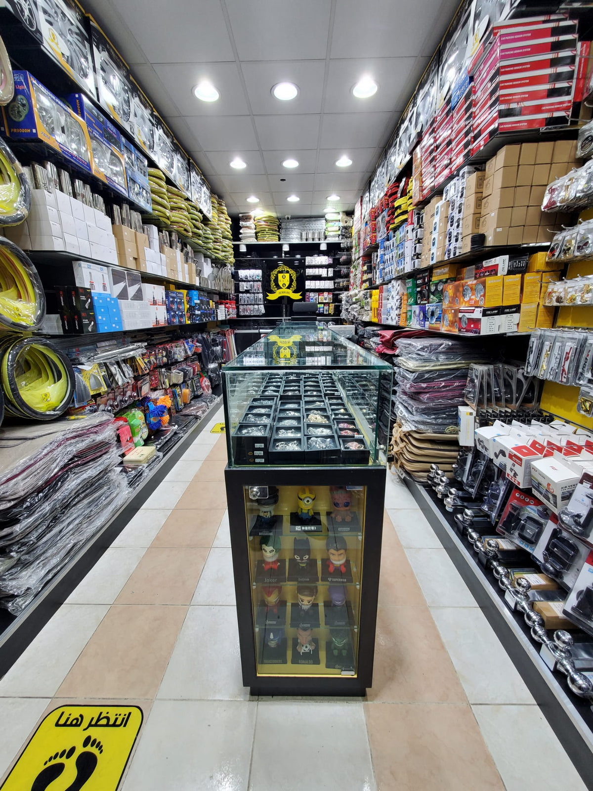 an image showing auto emporio by burhani car accessories shop from inside