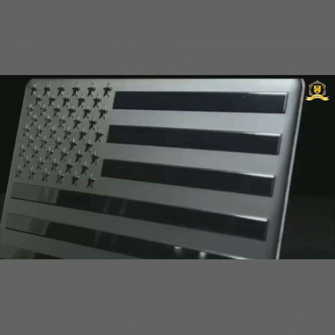 ملصقات شارة العلم الأمريكي المعدنية (قطعتان)