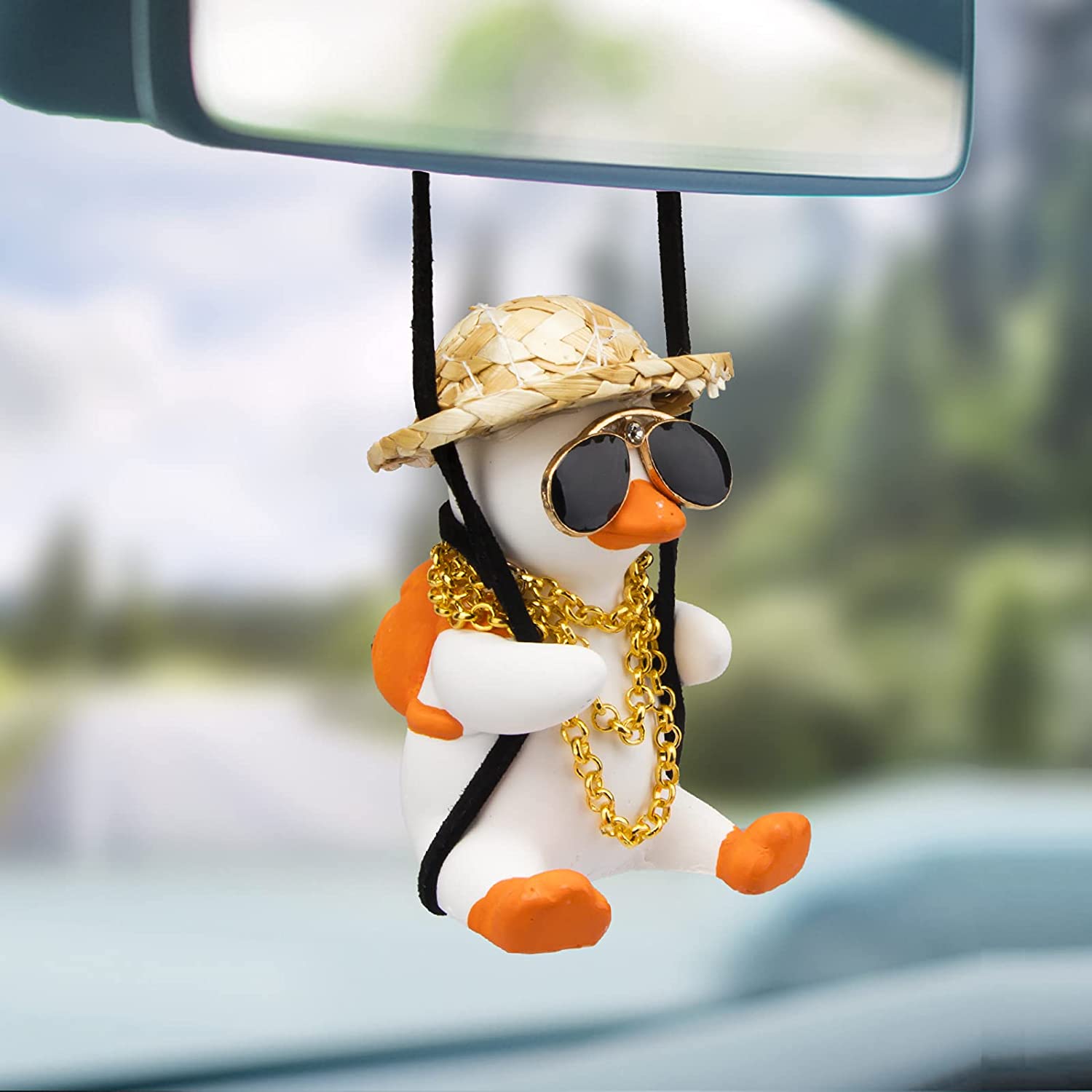 Swinging Sunglasses Duck Pendant