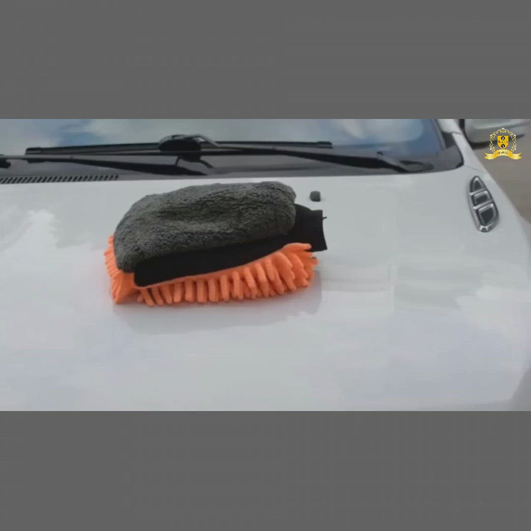 قفاز غسيل السيارات المصنوع من إسفنجة الألياف الدقيقة