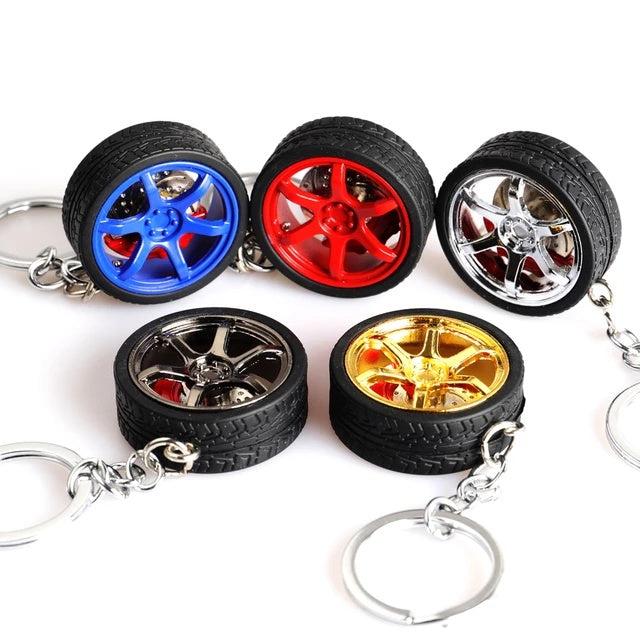 Tire Wheel Rim Keychain