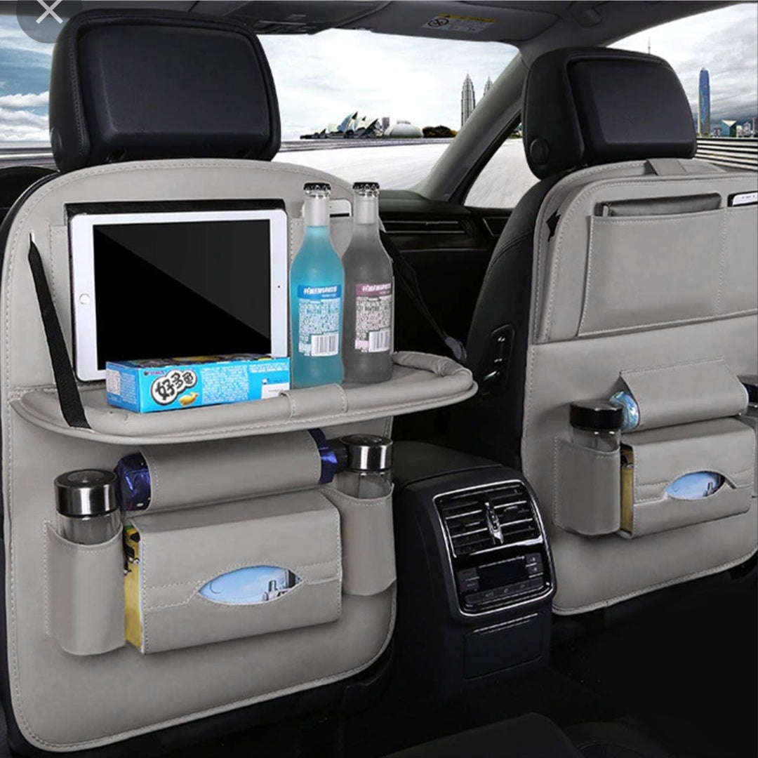 PU Leather Back Seat Organizer with tray