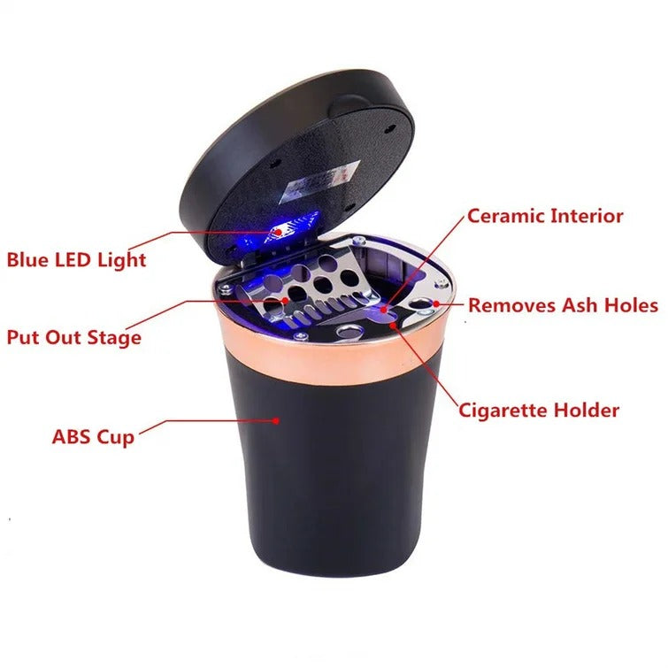LED Ashtray with Solar Cigarette Lighter