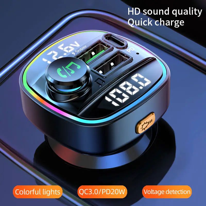 C22 Bluetooth FM Wireless Transmitter MP3 Player QC3.0 PD 20W Fast Charger