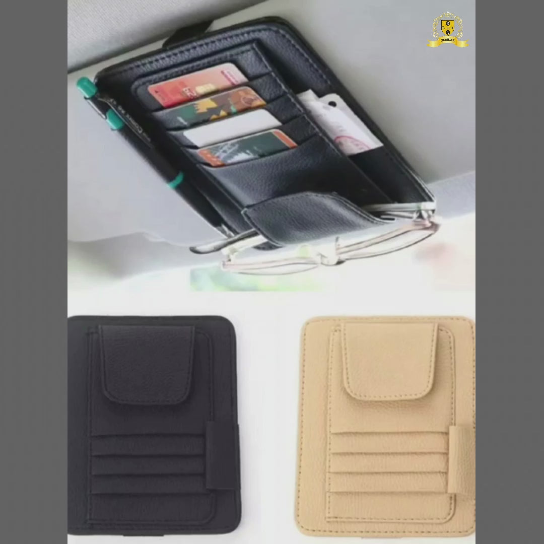 Pu Leather Sun Visor Organiser 19