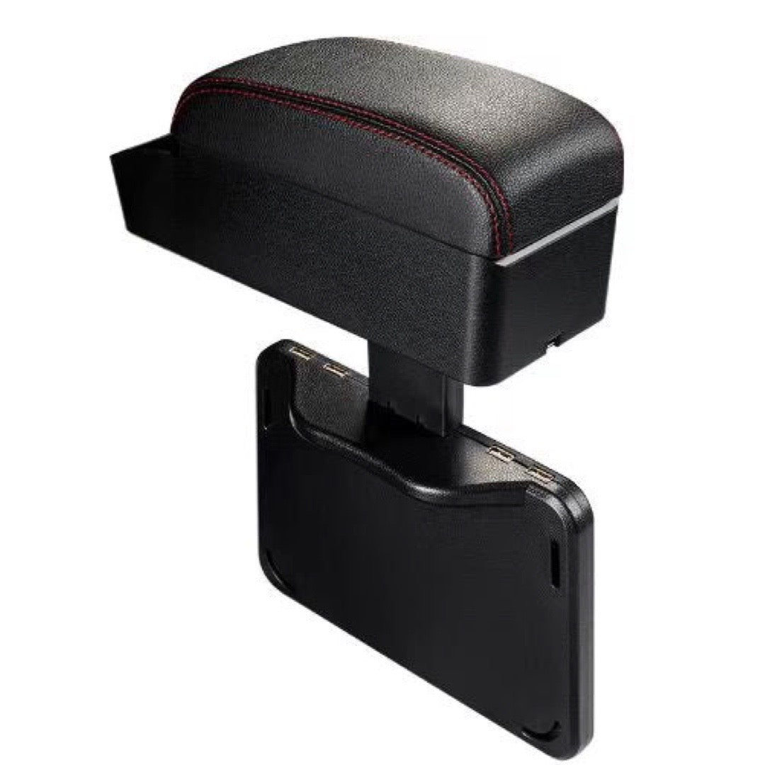 PU Leather Armrest Extender with Storage & Charger