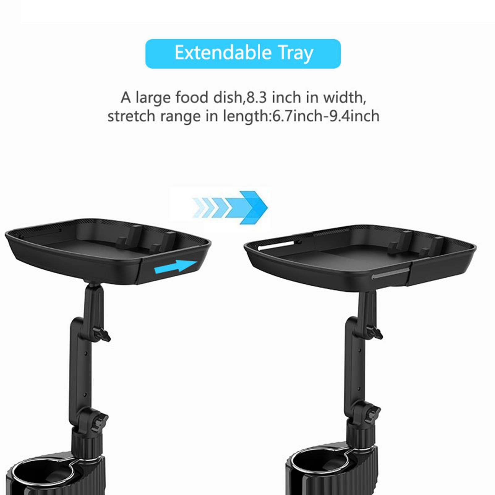Expandable Food Tray Cup Holder With Mobile Slot