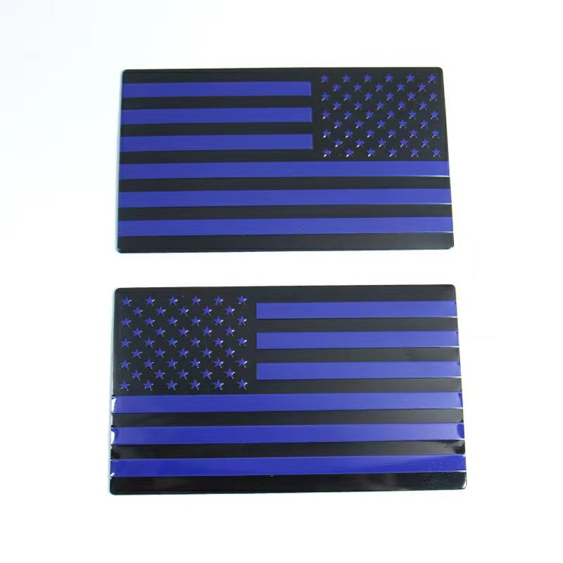 Metal USA Flag Badge Stickers (2 pcs)